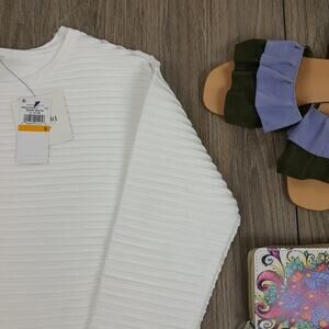 NWT Rafaella ‎ white long sleeve knit top  sz S